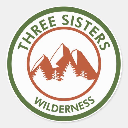 Three Sisters Wilderness Runder Aufkleber (Vorderseite)