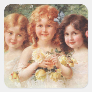 Three Sistes von Émile Vernon Quadratischer Aufkleber