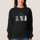 Three Sitting Cartoon Cats Sweatshirt (Vorderseite)