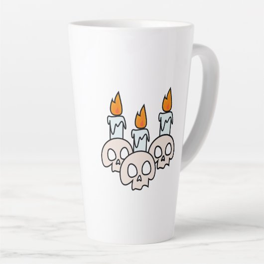 Three Skulls with Burning Candles Milchtasse (Rechte Ecke)