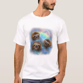 Three Sloth and Rainbow T-Shirt (Vorderseite)