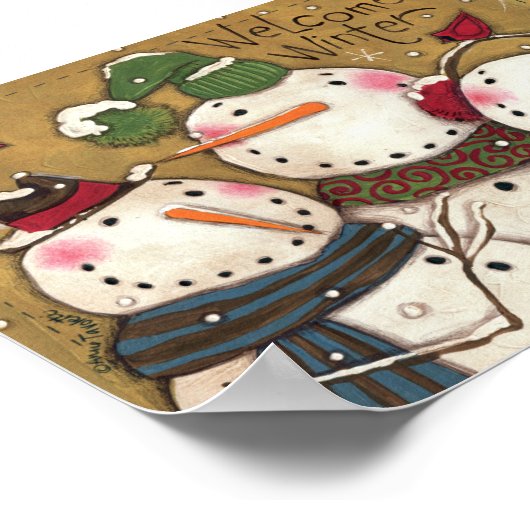 Three Snowmen Poster (Ecke)