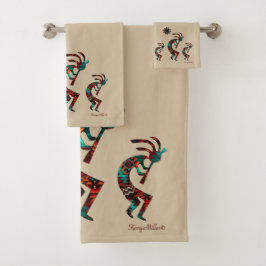 Three Southwest Kokopelli Badhandtuch Set