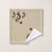 Three Southwest Kokopelli  Badhandtuch Set (Waschlappen)