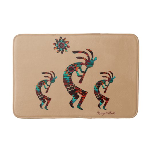 Three Southwest Kokopelli Bath Mat Badematte (Vorderseite)
