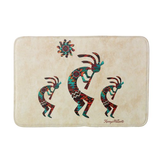 Three Southwest Kokopelli Bath Mat Badematte (Vorderseite)