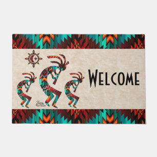 Three Southwest Kokopelli Doormat Fußmatte