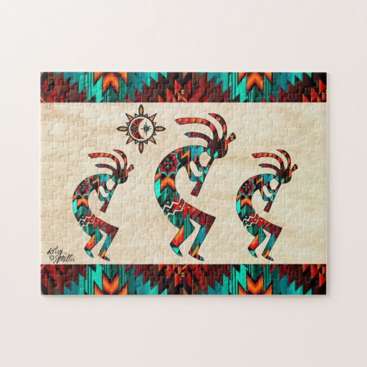 Three Southwest Kokopelli Jigsaw Puzzle (Horizontal)