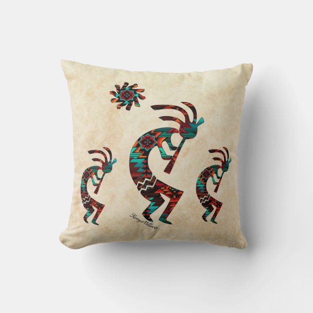 Three Southwest Kokopelli Kissen (Vorderseite)
