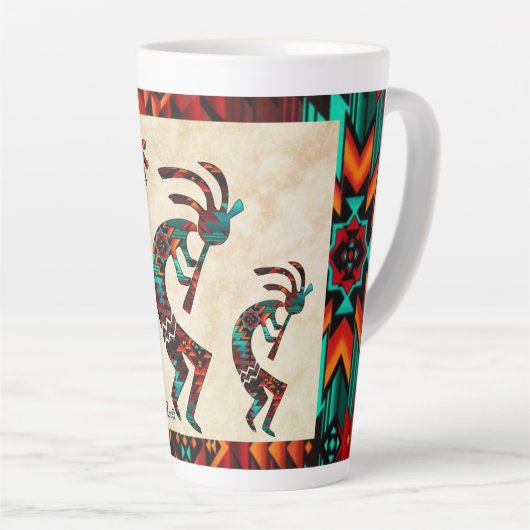 Three Southwest Kokopelli Latte Tasse (Rechte Ecke)
