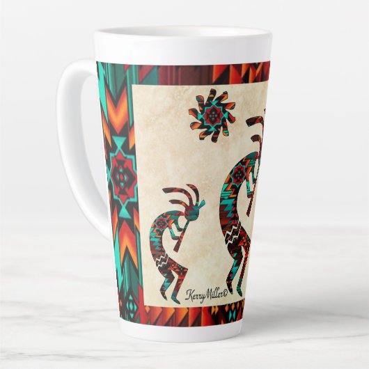 Three Southwest Kokopelli Latte Tasse (Linke Ecke)