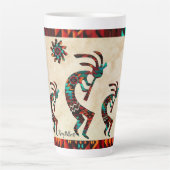 Three Southwest Kokopelli Latte Tasse (Vorderseite)