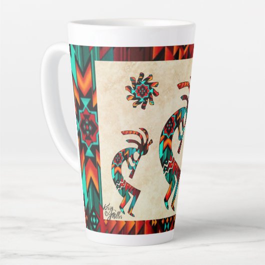 Three Southwest Kokopelli Latte Tasse (Linke Ecke)