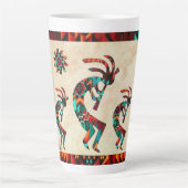 Three Southwest Kokopelli Latte Tasse (Vorderseite)
