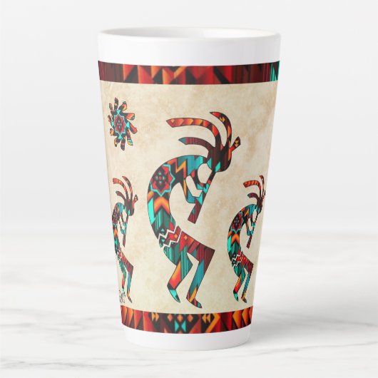 Three Southwest Kokopelli Latte Tasse (Vorderseite)