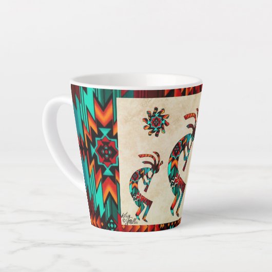 Three Southwest Kokopelli Latte Tasse (Linke Ecke)