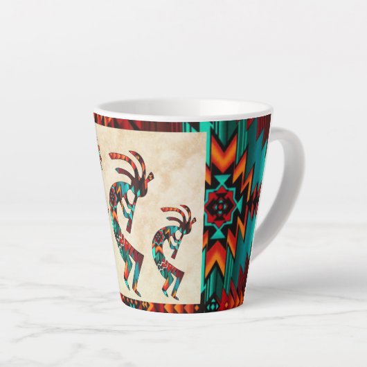 Three Southwest Kokopelli Latte Tasse (Rechte Ecke)