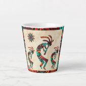 Three Southwest Kokopelli Latte Tasse (Vorderseite)
