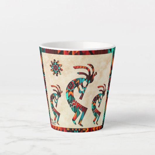 Three Southwest Kokopelli Latte Tasse (Vorderseite)