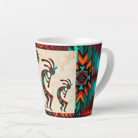 Three Southwest Kokopelli Latte Tasse (Rechte Ecke)
