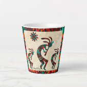 Three Southwest Kokopelli Latte Tasse (Vorderseite)