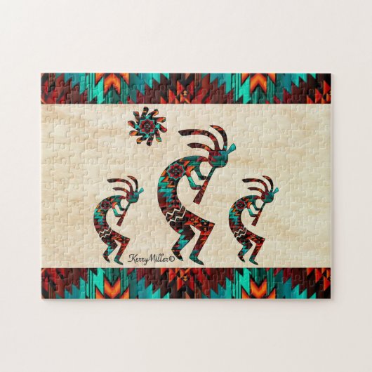 Three Southwest Kokopelli Puzzle (Horizontal)
