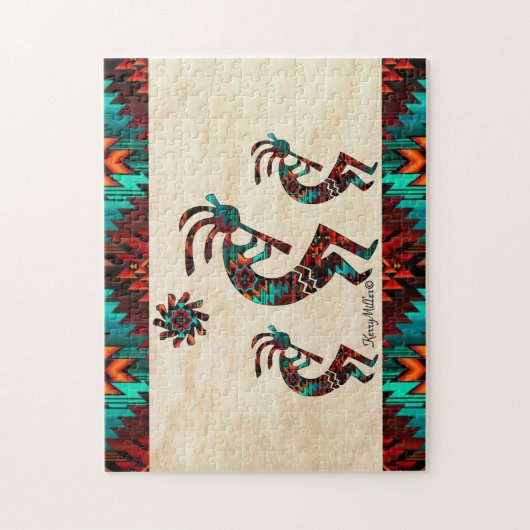 Three Southwest Kokopelli Puzzle (Vertikal)