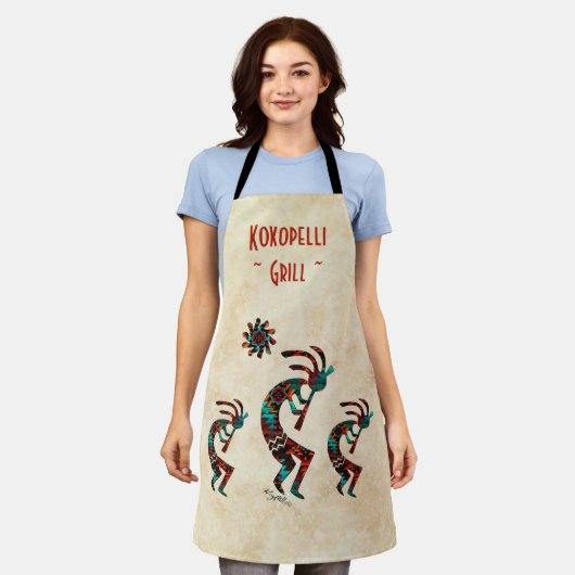 Three Southwest Kokopelli Schürze (Getragen)