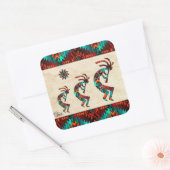 Three Southwest Kokopelli Square Sticker (Umschlag)