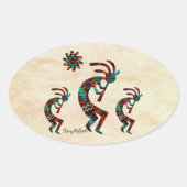 Three Southwest Kokopelli Square Sticker (Vorderseite)