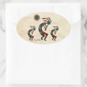 Three Southwest Kokopelli Square Sticker (Tasche)
