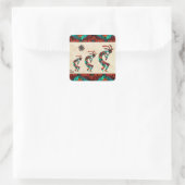 Three Southwest Kokopelli Square Sticker (Tasche)