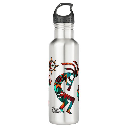 Three Southwest Kokopelli Stainless Steel Water B Edelstahlflasche (Vorderseite)