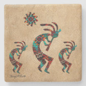 Three Southwest Kokopelli Steinuntersetzer (Vorderseite)