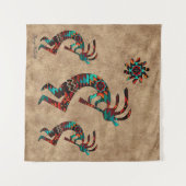 Three Southwest Kokopelli Tapesti Wandteppich (Vorderseite (Horizontal))