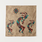 Three Southwest Kokopelli Tapesti Wandteppich (Vorderseite)