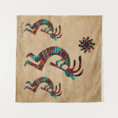 Three Southwest Kokopelli Tapesti Wandteppich (Vorderseite (Horizontal))