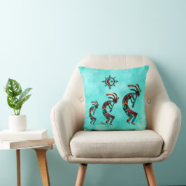 Three Southwest Kokopelli Throw Kissen