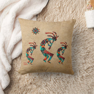 Three Southwest Kokopelli Throw Kissen