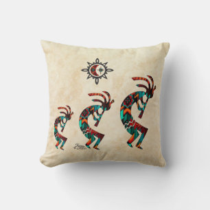 Three Southwest Kokopelli Throw Kissen