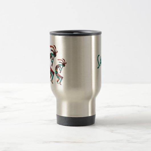 Three Southwest Kokopelli Travel Mug Reisebecher (Mittel)