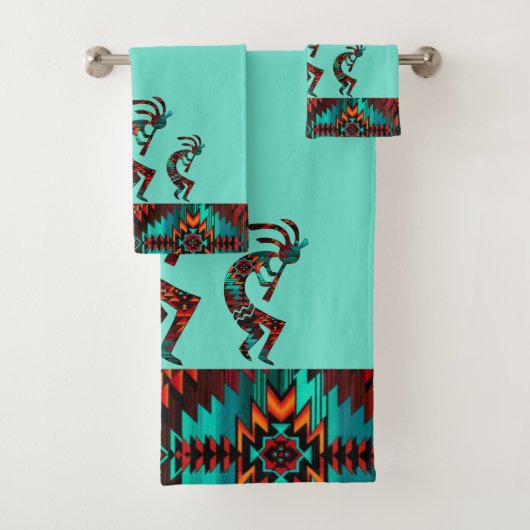 Three Southwest KokopelliTowel Badhandtuch Set (Insitu)