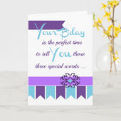 Three Special Words for your favorite adult! Karte (Gelbe Blume)