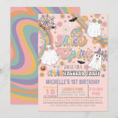 Three Spirit 3rd Birthday Invitation - Girl (Pink) Einladung (Vorne/Hinten)