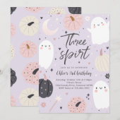 Three Spirit Boho Halloween Ghost 3. Geburtstag Einladung (Vorne/Hinten)