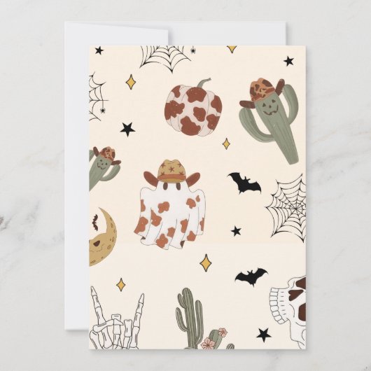 Three Spirit Groovy Cactus Halloween Einladung (Rückseite)
