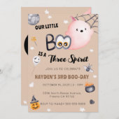 Three Spirit Halloween 3. Geburtstag Einladung (Vorne/Hinten)