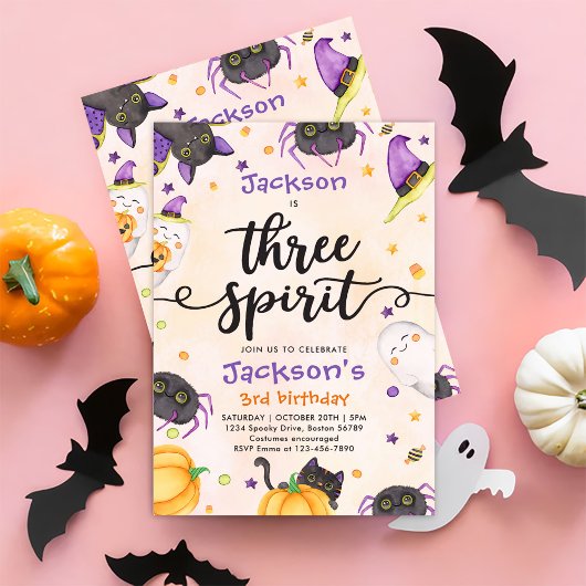 Three Spirit Halloween 3. Geburtstag Einladung