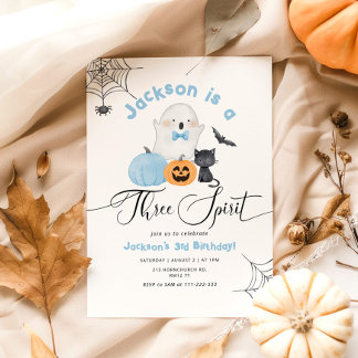 Three Spirit Halloween bläulich gespenstischer Geb Einladung