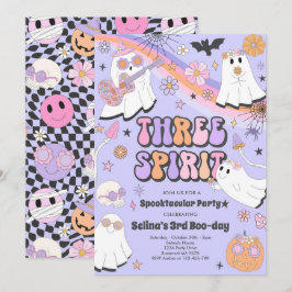 Three Spirit Halloween Groovy Ghost 3. Geburtstag Einladung
